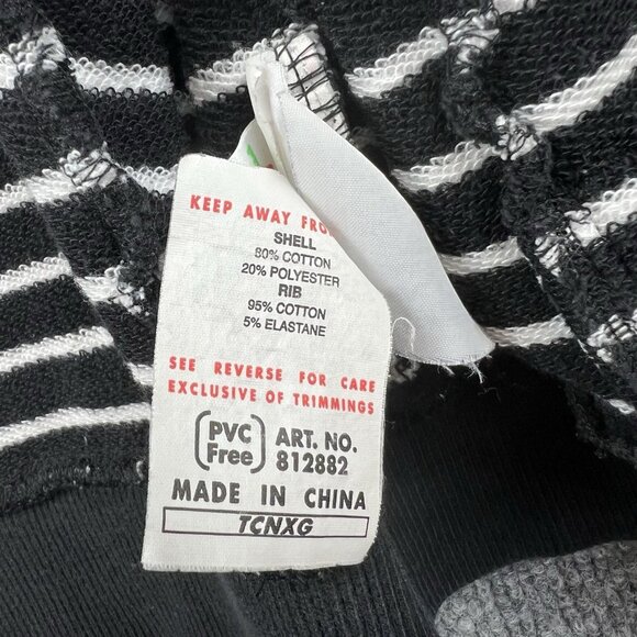 PUMA Black White Striped Zip Up Track Jacket Pink Logo Womens Size L - Picture 7 of 9